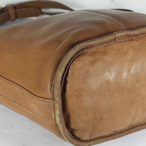 Coach Vintage Tan Leather Purse Shoulder Crossbody Bucket Bag 4807 - Picture 11 of 16